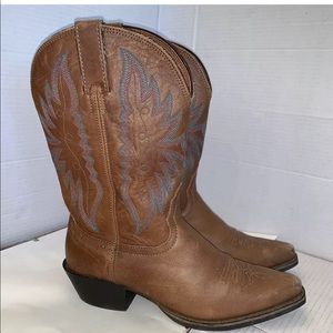 Nocona and Brown Leather upper J toe cowgirl boots